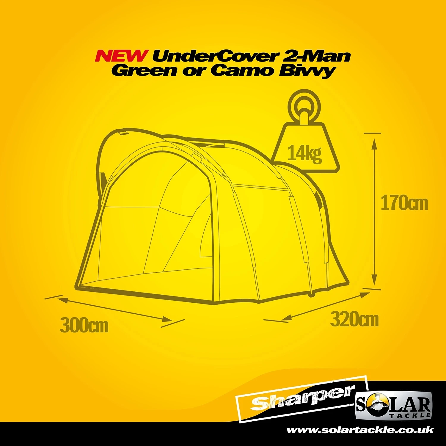 Solar Undercover 2-Man Bivvy Green 1 Solar Undercover 2-Man Bivvy Green